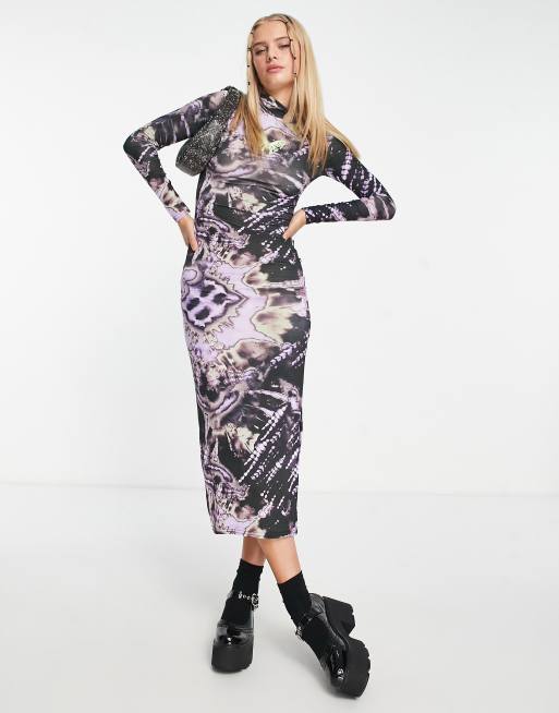 Long sleeve tie dye dress sale