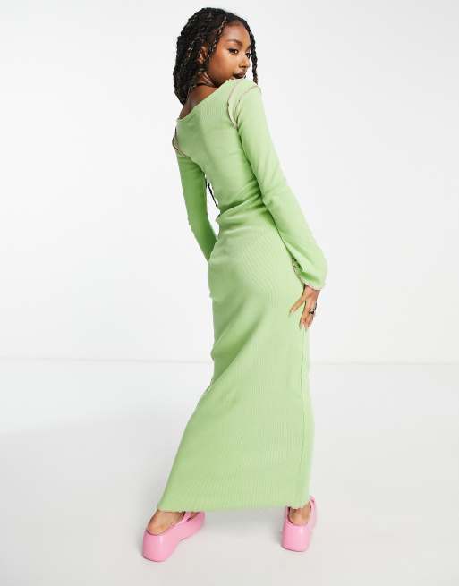 Maxi ribbed clearance dress long sleeve