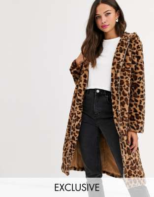 leopard print coat with hood