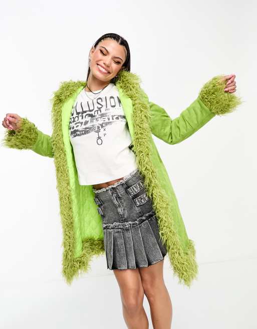 Lime green outlet suede jacket