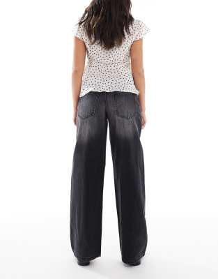 Daisy Street Low Rise Baggy Fit Jeans In Black