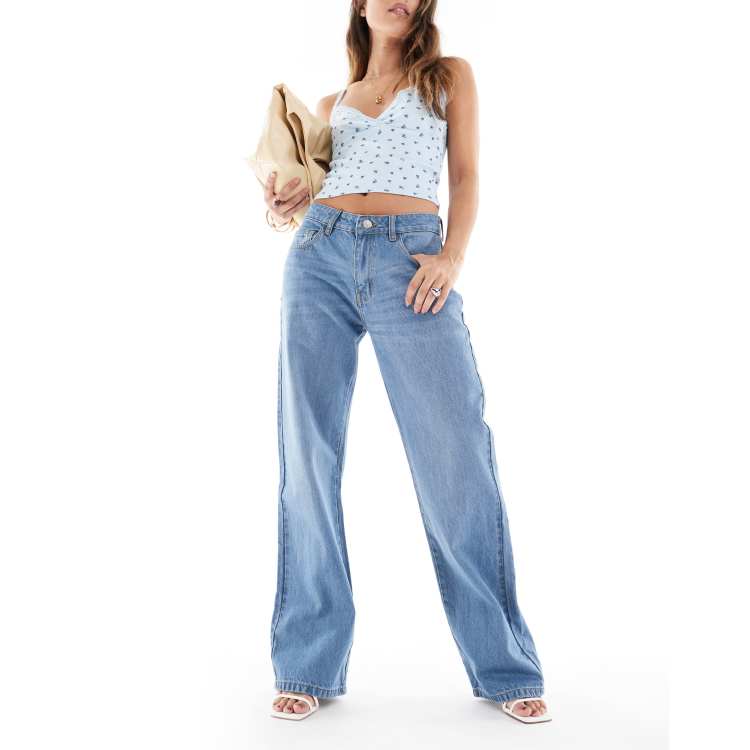 Daisy Street low rise baggy jeans in vintage blue wash | ASOS
