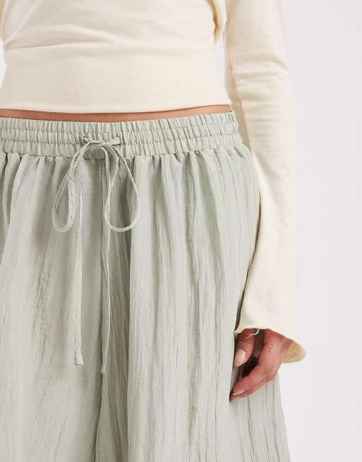 Daisy Street low rise balloon pants in sage , 2 of 5