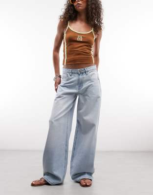 Daisy Street Low Rise Boyfriend Jeans In Blue