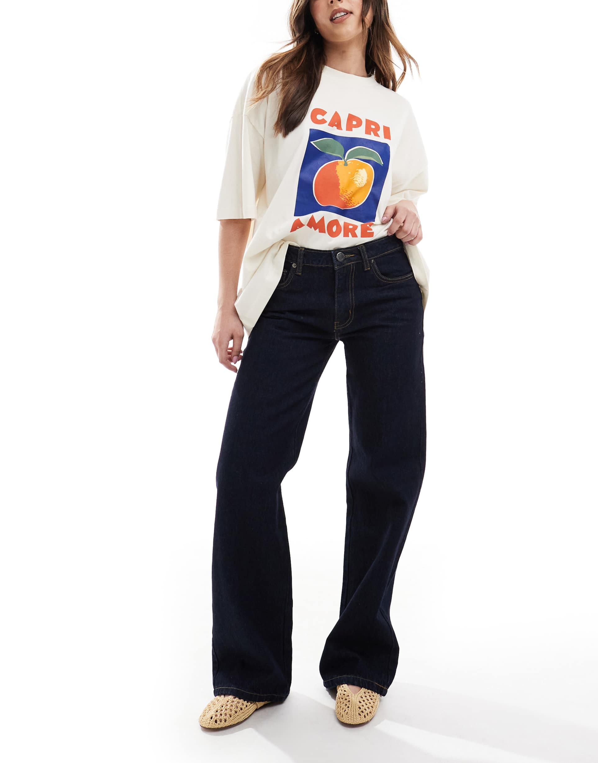 daisy street low rise boyfriend jeans in indigo