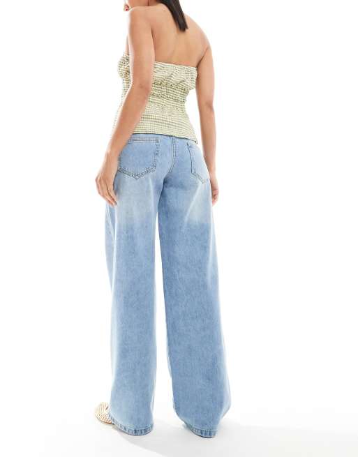 Daisy Street low rise boyfriend jeans in light blue wash, 2 of 5