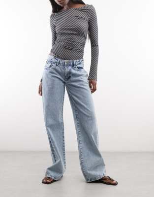 Daisy Street Low Rise Boyfriend Jeans In Blue