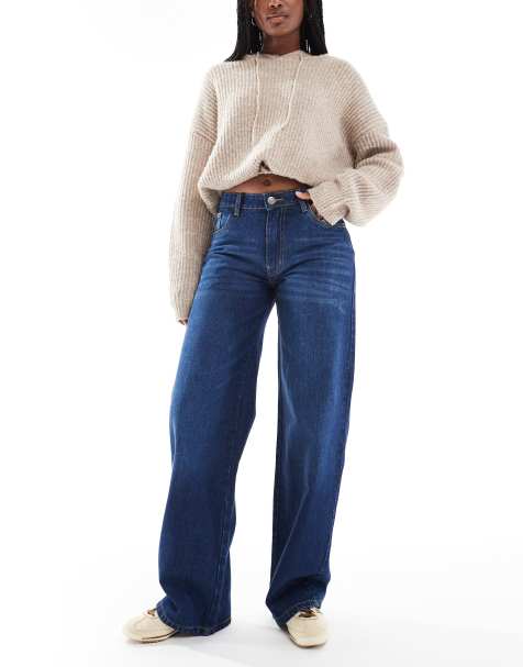 Daisy Street low rise boyfriend jeans in luna blue - view 1