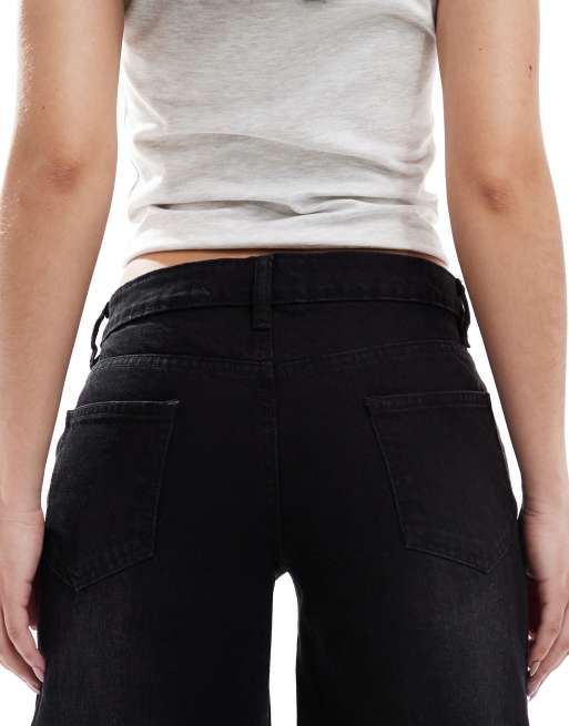 Daisy Street low rise boyfriend jeans in washed black, 4 of 5