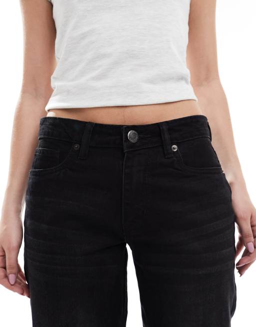 Daisy Street low rise boyfriend jeans in washed black