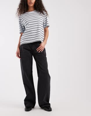 Daisy Street low rise boyfriend jeans in washed black black washed style 11390₽