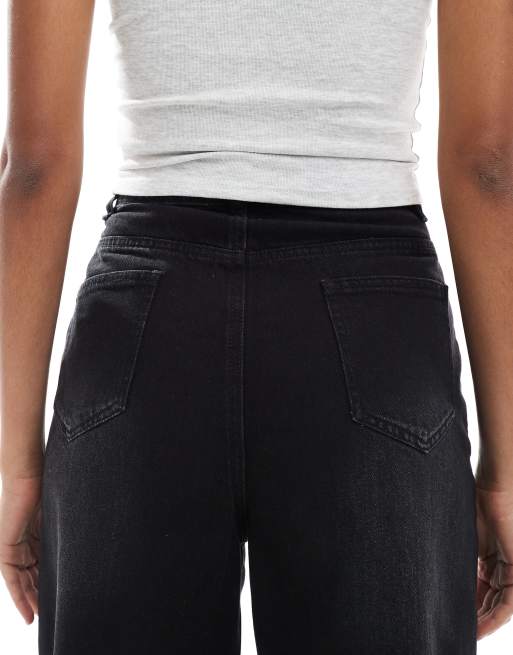 Daisy Street low rise denim jorts in black, 5 of 5