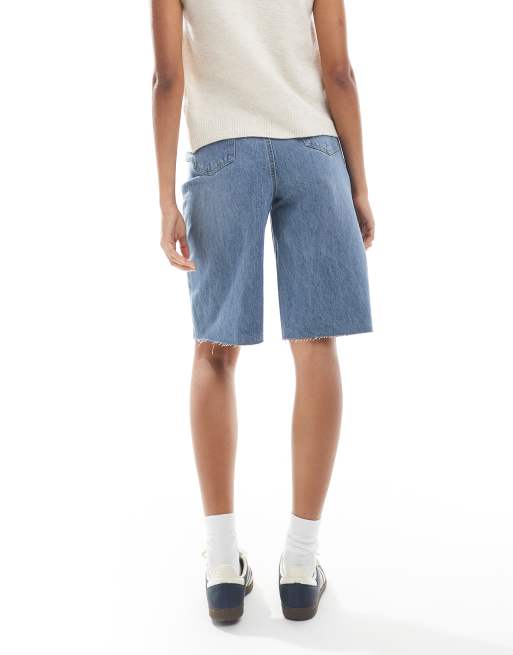 Daisy Street low rise denim jorts in blue