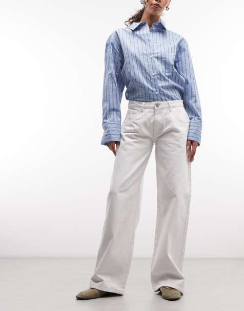Daisy Street low rise roomy jean in bright white - view 1