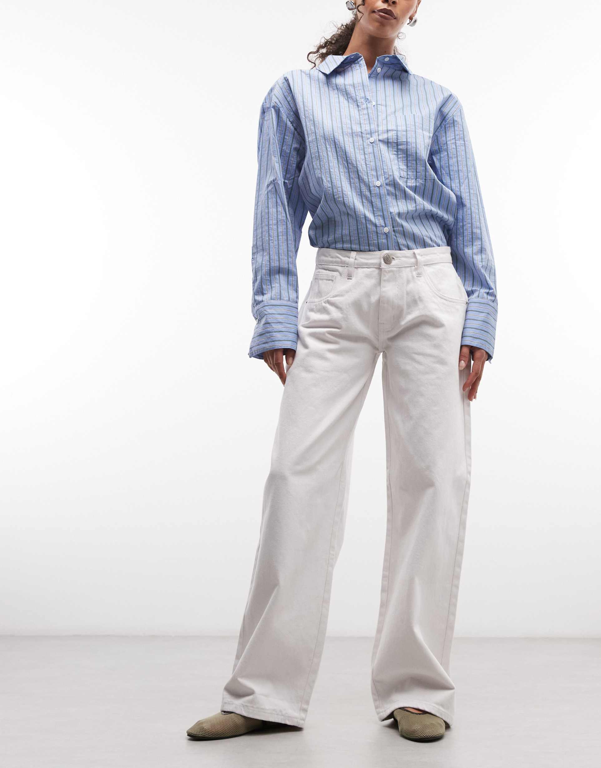 daisy street low rise roomy jeans in bright white