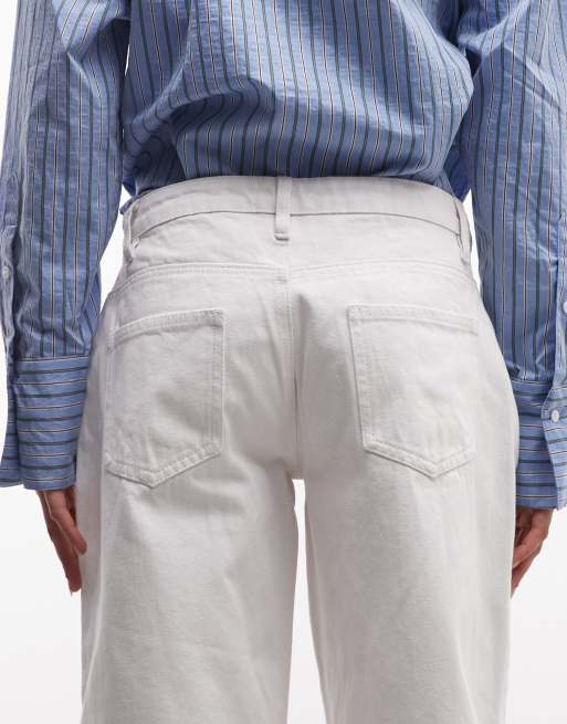 Daisy Street low rise roomy jeans in bright white, 4 of 5