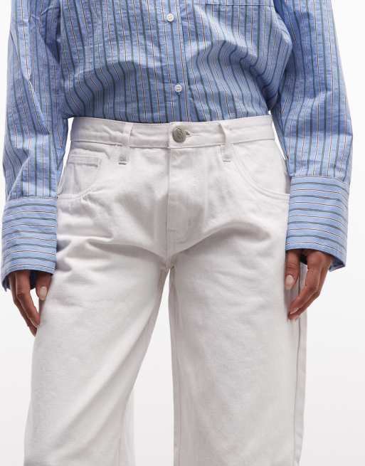 Daisy Street low rise roomy jeans in bright white, 5 of 5