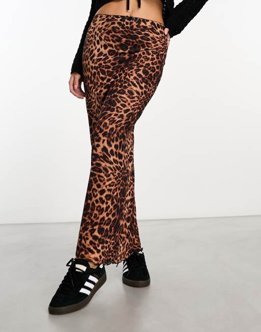 Asos leopard 2024 maxi skirt