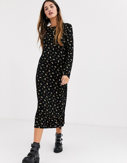 Daisy Street midaxi smock dress in ditsy floral