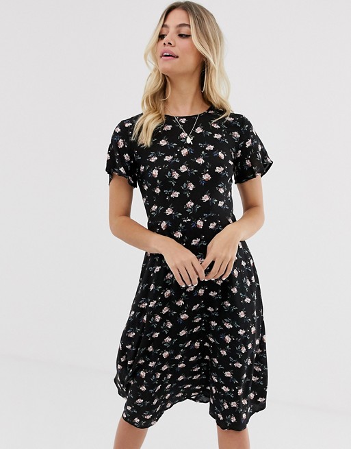 Daisy Street midi dress with tie back detail in floral