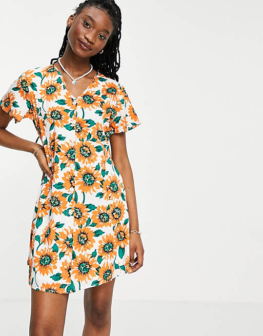 Daisy Street mini dress in sunflower print