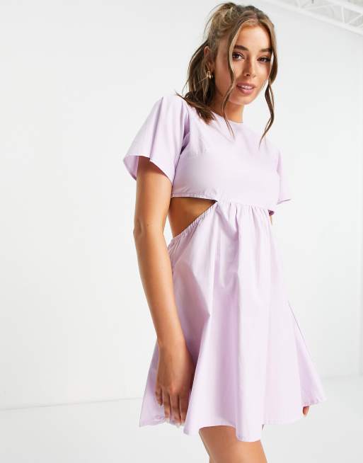 Daisy Street mini dress with cut out sides and back in pastel