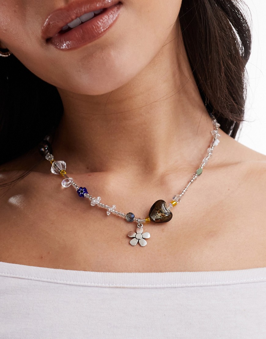 Daisy Street mini mix bead Y2K necklace-Multi