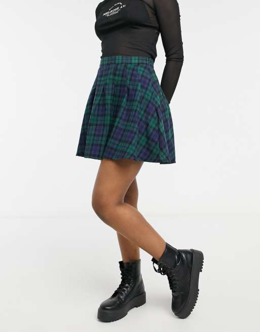 Pleated on sale tartan skirt