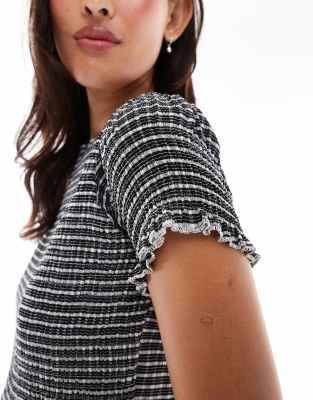 Daisy Street Mini Smock Dress In Black