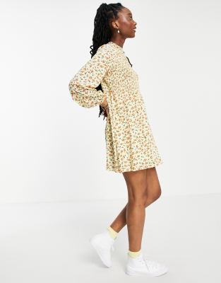 daisy street mini smock dress in ditsy floral