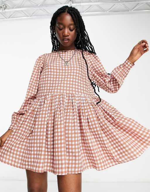 Checked smock sale dress