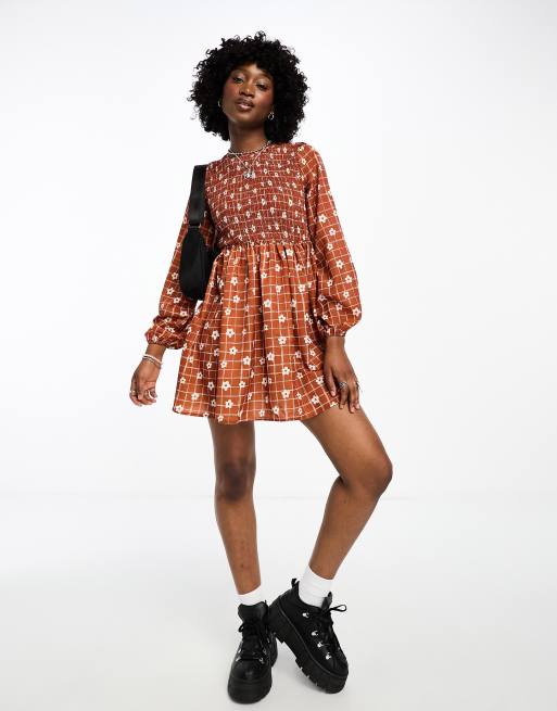 Patterned smock hot sale dress