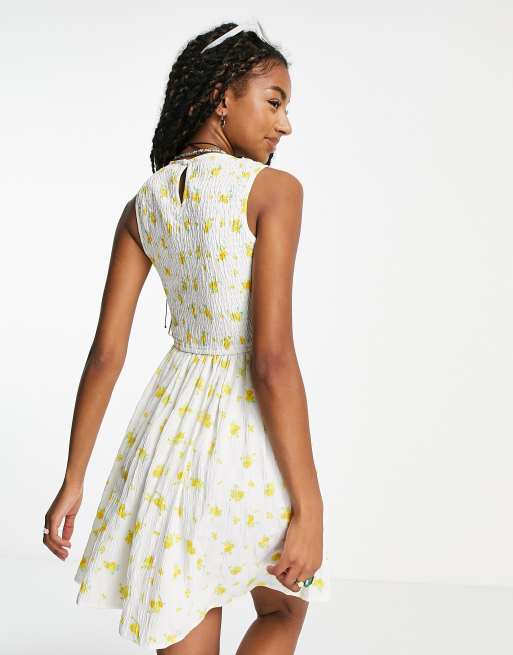 White and outlet yellow flower dress