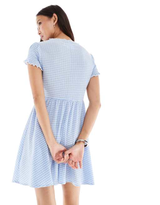 Daisy Street - Mini smockjurk in blauw geruit, 4 van 4
