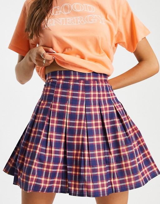 Daisy Street mini tennis skirt in retro check