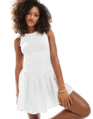Daisy Street - Minikleid aus Pointelle-Baumwoll-Mix in Weiß