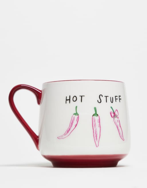 Daisy Street - Mok met 'Hot stuff'-print in roze en rood, 3 van 3