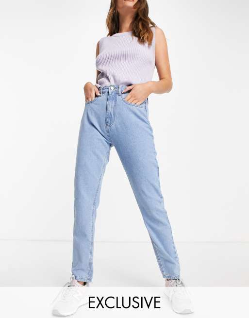 Daisy Street – Mom-Jeans aus gebleichtem Jeansstoff