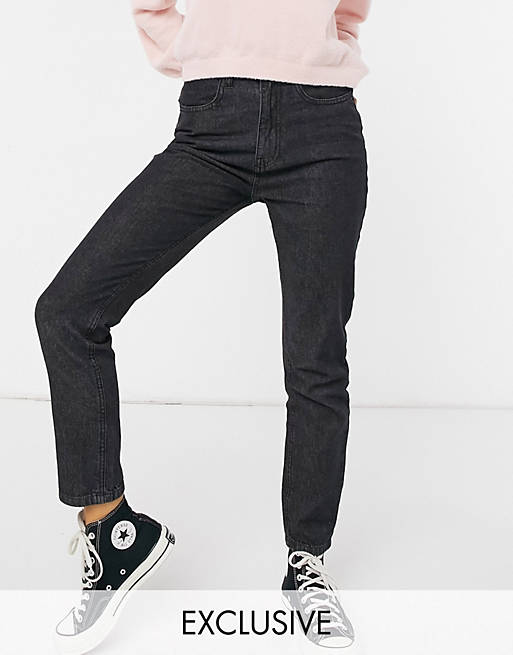 Jeans Daisy Street mom jeans in black wash denim 