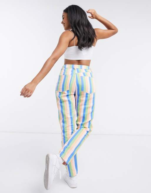 90s rainbow 2024 striped jeans