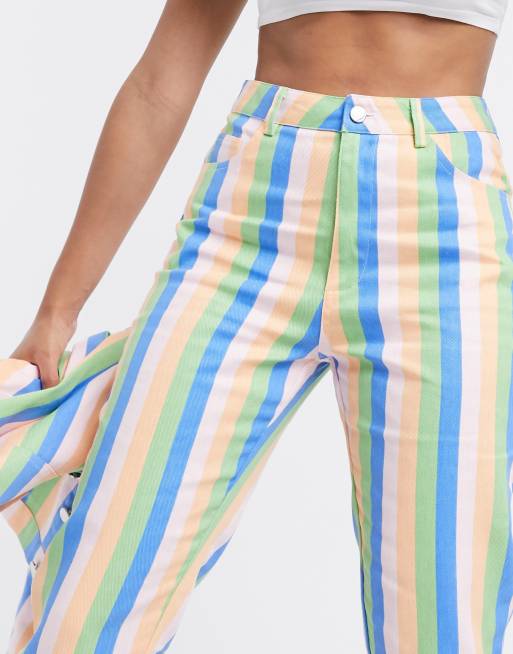 Rainbow striped hot sale mom jeans