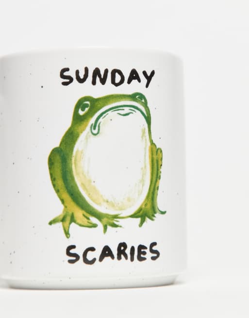 Daisy Street – Mugg med groda och 'Sunday Scaries'-tryck, 3 av 3