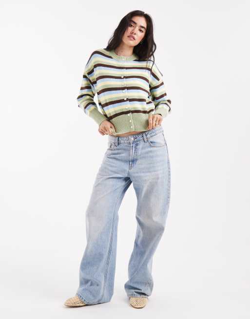 Daisy Street - Multifarvet cardigan med tætsiddende talje og striber, 3 af 4
