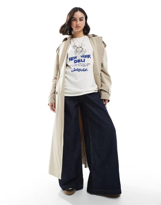 Daisy Street – Naturfärgad, oversize t-shirt med Garfield-tryck, 2 av 4