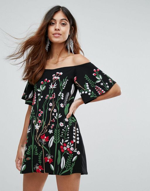 Daisy Street Off The Shoulder Embroidered Dress | ASOS