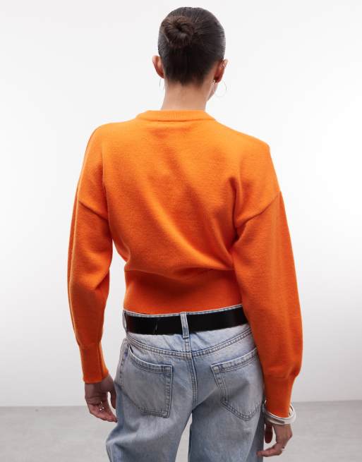 Daisy Street - Orange cardigan med indsyet talje, 4 af 4