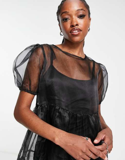 Organza overlay dress sale