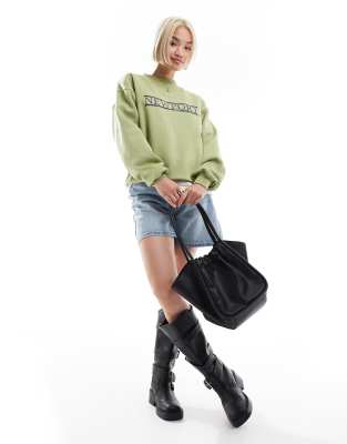 Shop Daisy Street Oversized Graphic Sweatshirt In Green
