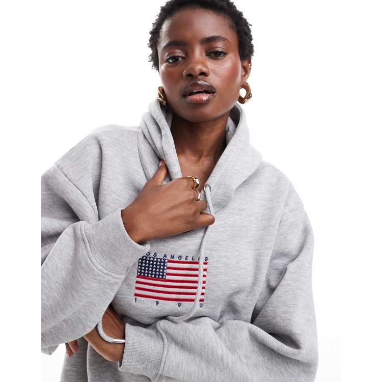 Daisy street oversized sweatshirt with vintage river embroidery sale
