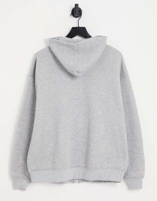 Daisy Street - Oversized hoodie met rits voor in grijs, 2 van 4